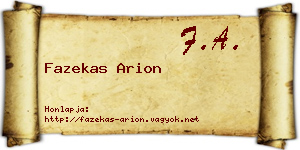 Fazekas Arion névjegykártya