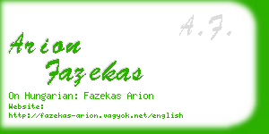 arion fazekas business card